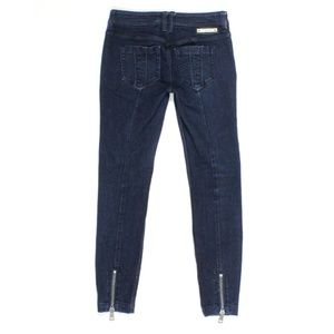 Burberry Brit Bexton Skinny Moto Zip Jeans Dark